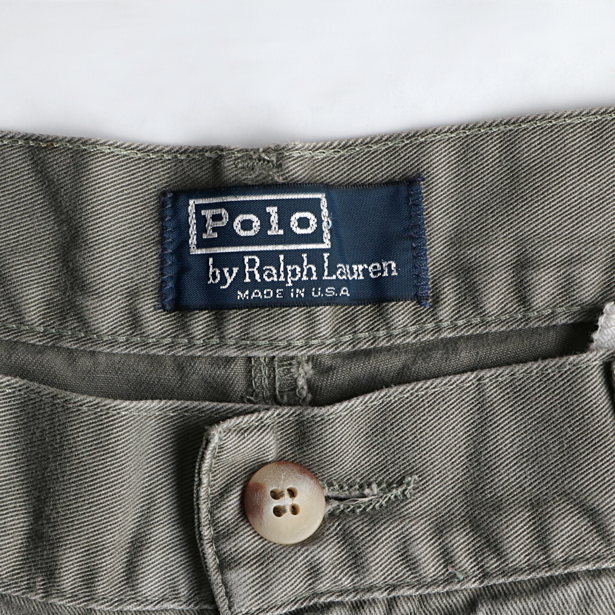 90s POLO Ralph Lauren ラルフローレン usa製 2タック チノ パンツ used 古着 フェードグリーン – khaki