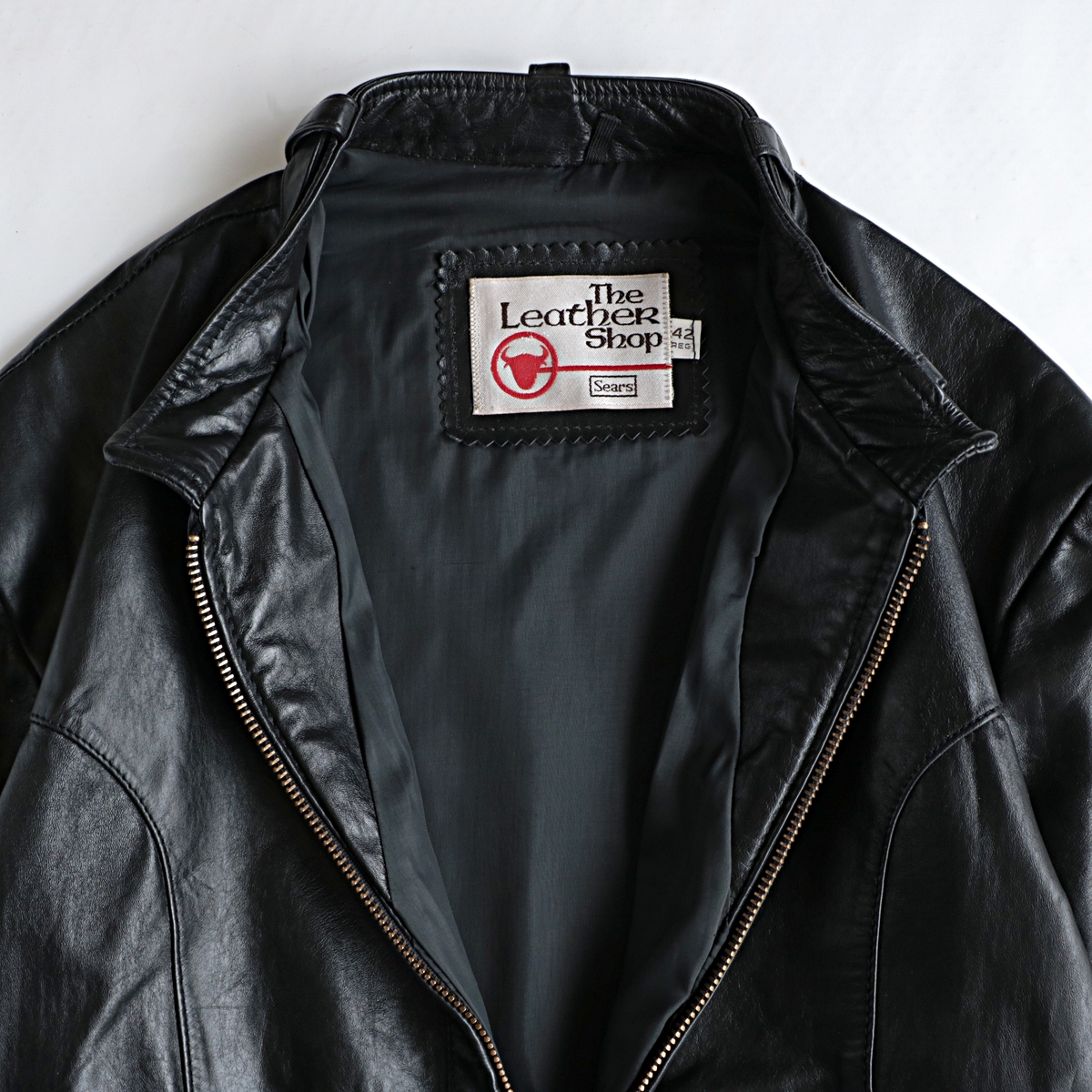 70s vintage sears ”the leather shop” シングル レザー ライダース 