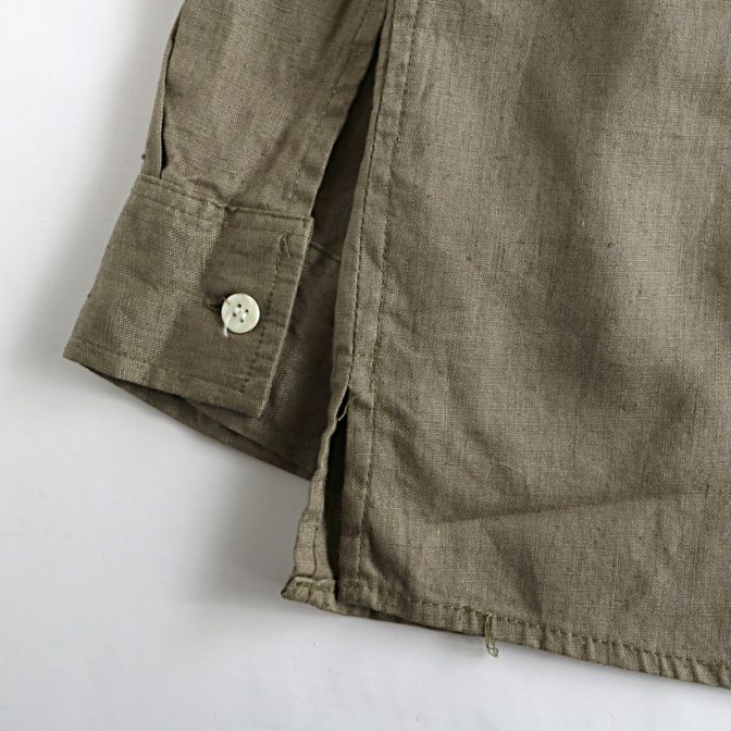 90s~ ROBERT STOCK ロバートストック ”solid color” リネン 長袖 シャツ 古着 used メンズ – khaki ...