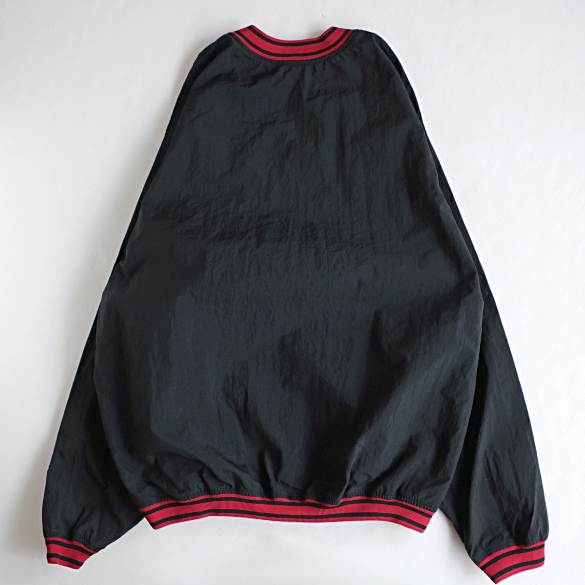 90s NIKE ナイキ プルオーバー ナイロン ジャケット 古着 used ブラック×レッド – khaki select clothing