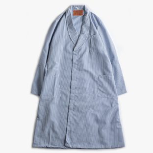 非公開: Dead stock U.S ミリタリー シアサッカー ストライプ メディカル ローブ コート 未使用 デッドストック