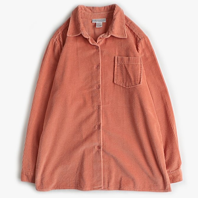 コーデュロイ シャツ 太畝 オレンジ