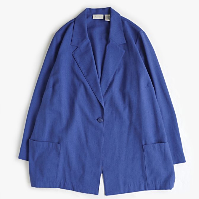 古着 テーラードジャケット レディース 青