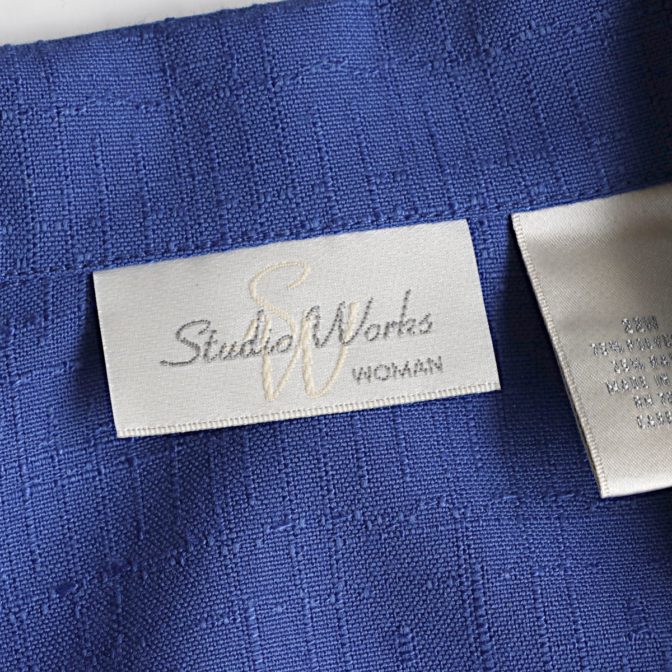 古着 テーラードジャケット レディース 青