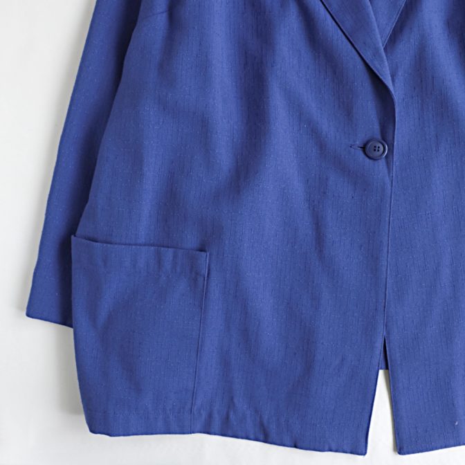古着 テーラードジャケット レディース 青