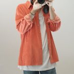 コーデュロイ シャツ 太畝 オレンジ