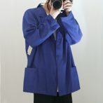 古着 テーラードジャケット レディース 青