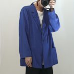 古着 テーラードジャケット レディース 青