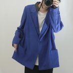 古着 テーラードジャケット レディース 青