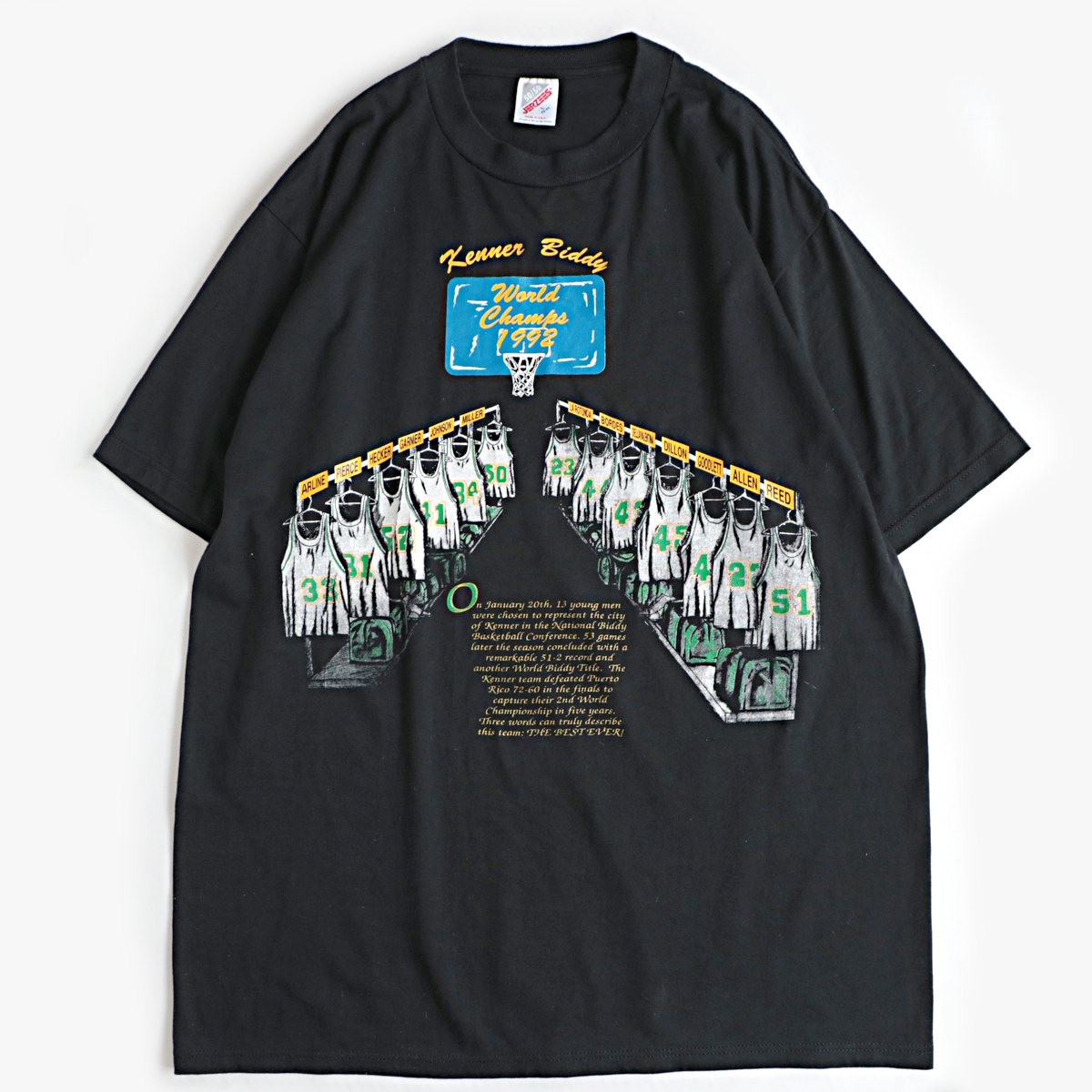 90s jerzees バスケ チーム ユニフォーム プリント 半袖 Tシャツ