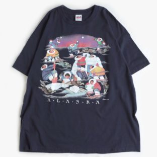 90s anvil ”Alaska” エスキモー プリント 半袖 Tシャツ usa製 古着 used