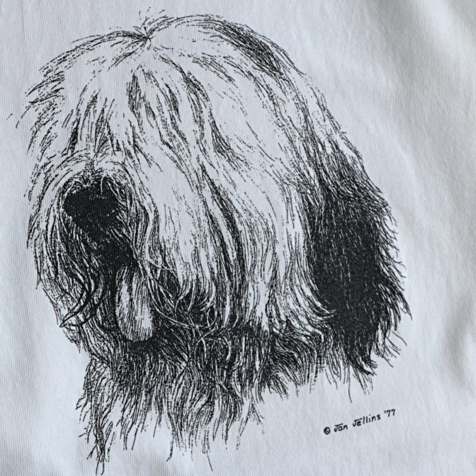 Tシャツ 犬 オールド イングリッシュ シープドッグ プリント