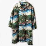 総柄 アロハ シルク シャツ リゾート