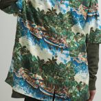 総柄 アロハ シルク シャツ リゾート