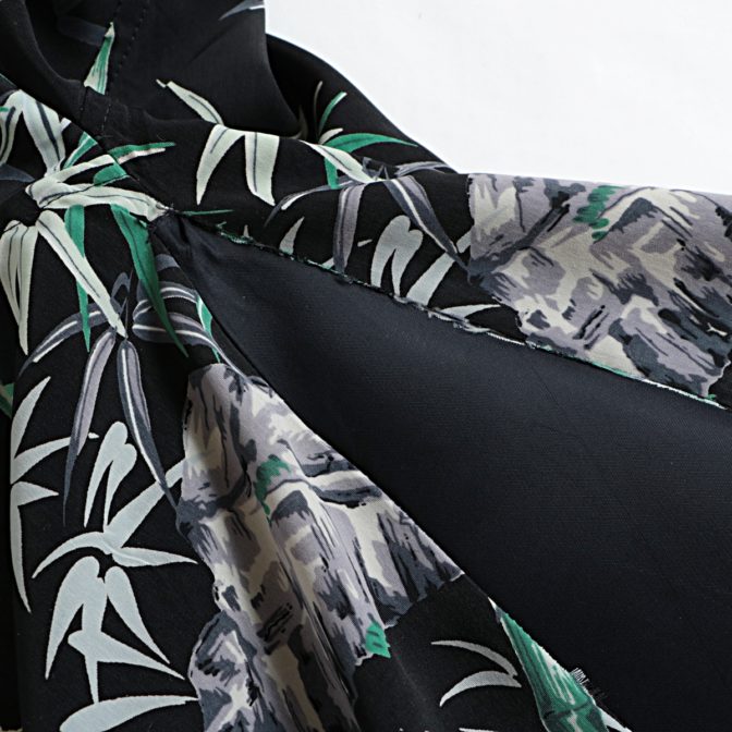 総柄 半袖 シャツ 虎 和柄 黒