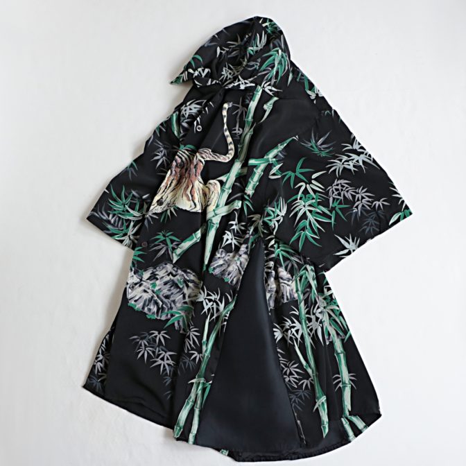 総柄 半袖 シャツ 虎 和柄 黒