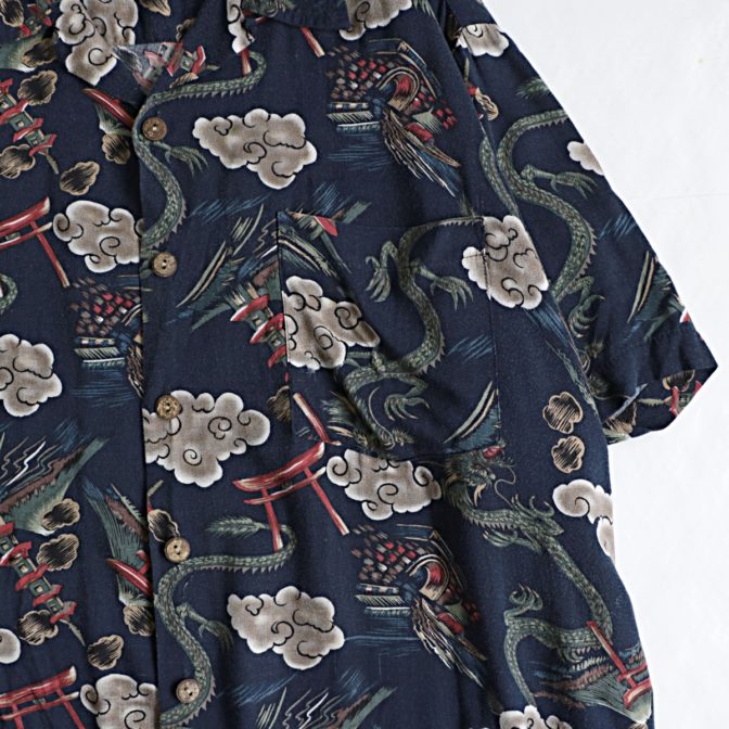 80s ケニントン アロハ シャツ 龍 古着