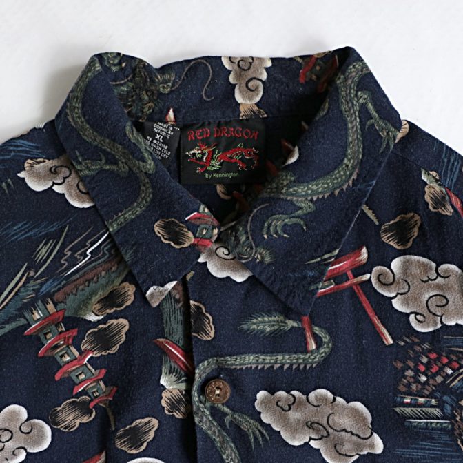 80s ケニントン アロハ シャツ 龍 古着