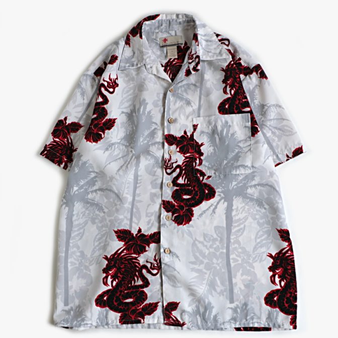 総柄 アロハシャツ 龍 メンズ