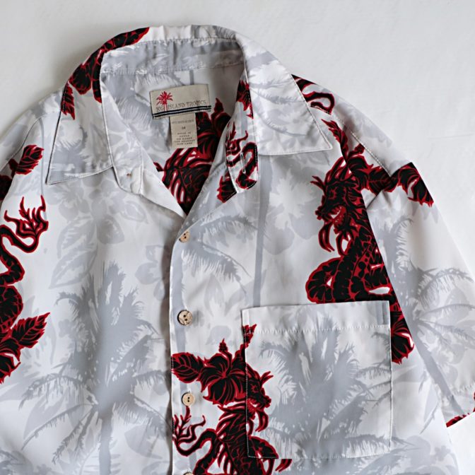 総柄 アロハシャツ 龍 メンズ