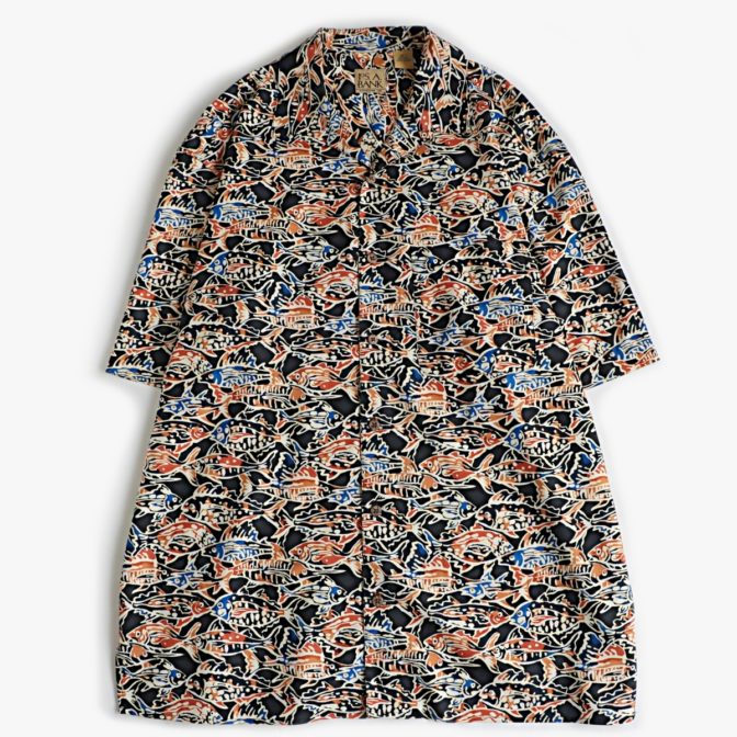 柄 シルク シャツ 古着 ブランド