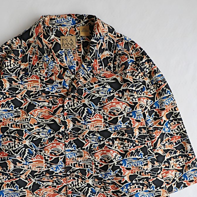 柄 シルク シャツ 古着 ブランド