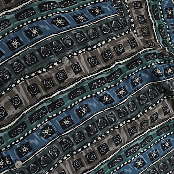 柄 シャツ レーヨン 古着 メンズ