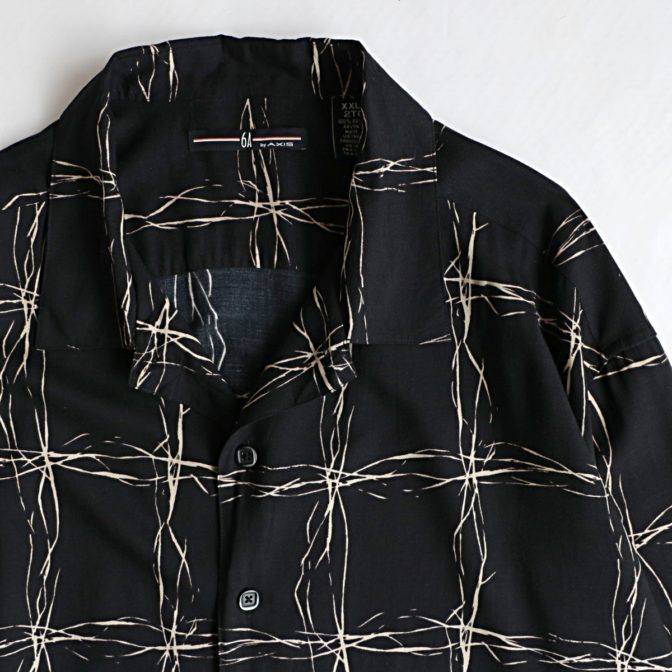 総柄 シャツ 古着 黒 メンズ