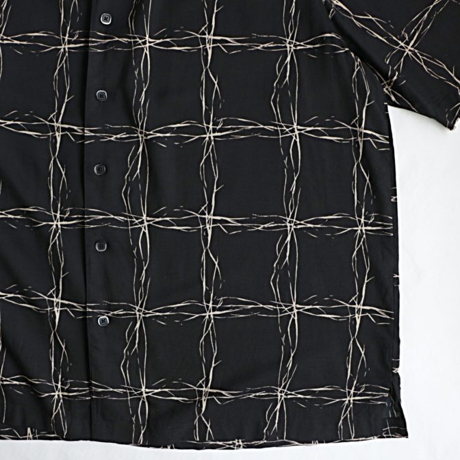 総柄 シャツ 古着 黒 メンズ