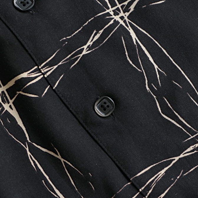 総柄 シャツ 古着 黒 メンズ