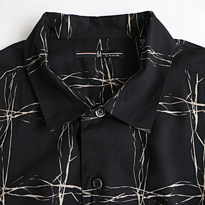 総柄 シャツ 古着 黒 メンズ