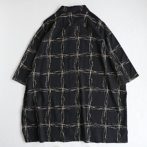 総柄 シャツ 古着 黒 メンズ