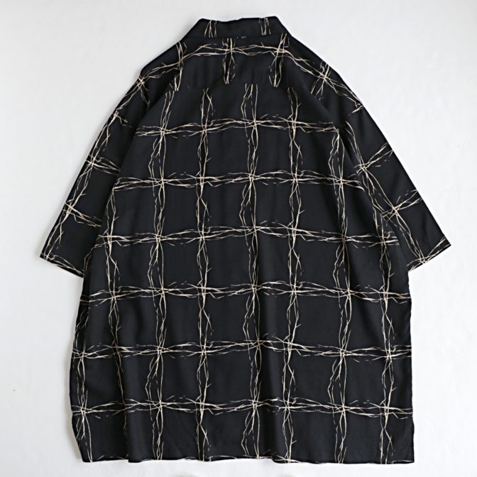 総柄 シャツ 古着 黒 メンズ