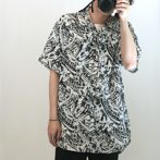 古着 総柄 半袖 シャツ アブストラクト