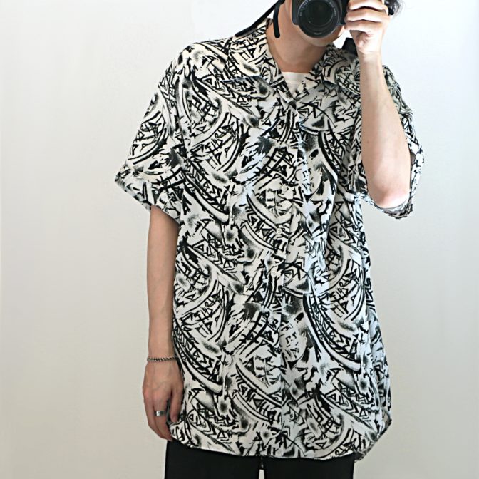 古着 総柄 半袖 シャツ アブストラクト