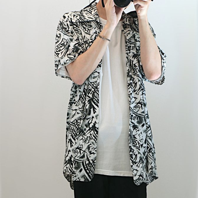 古着 総柄 半袖 シャツ アブストラクト