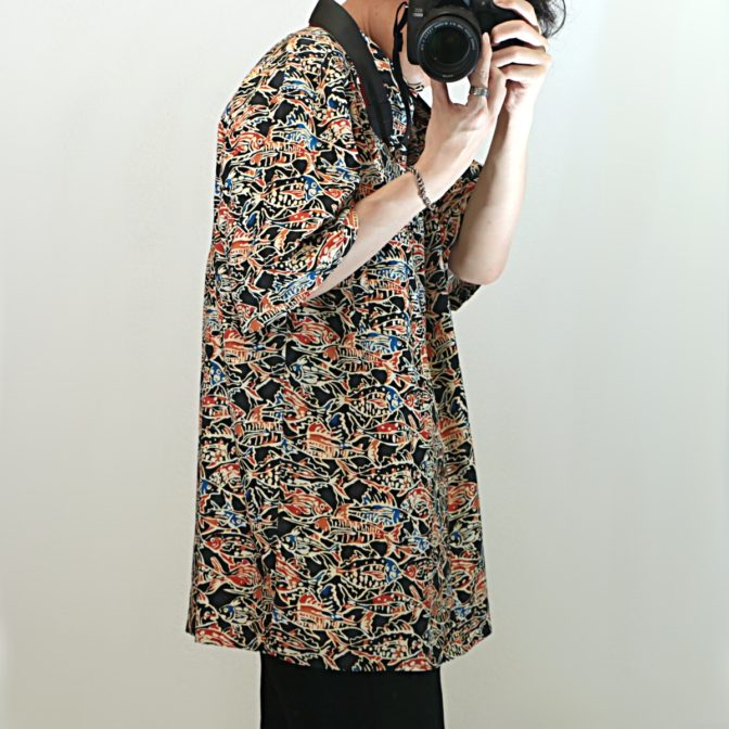 柄 シルク シャツ 古着 ブランド