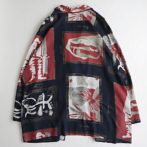 柄 ジャケット レーヨン 古着 90s