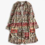 総柄 カーディガン 羽織 ガウン 古着