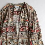 総柄 カーディガン 羽織 ガウン 古着