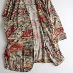 総柄 カーディガン 羽織 ガウン 古着
