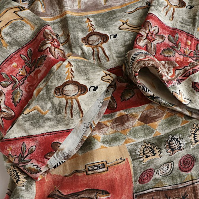 総柄 カーディガン 羽織 ガウン 古着