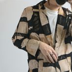 柄 ジャケット レーヨン 古着 90s