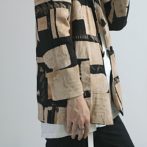 柄 ジャケット レーヨン 古着 90s