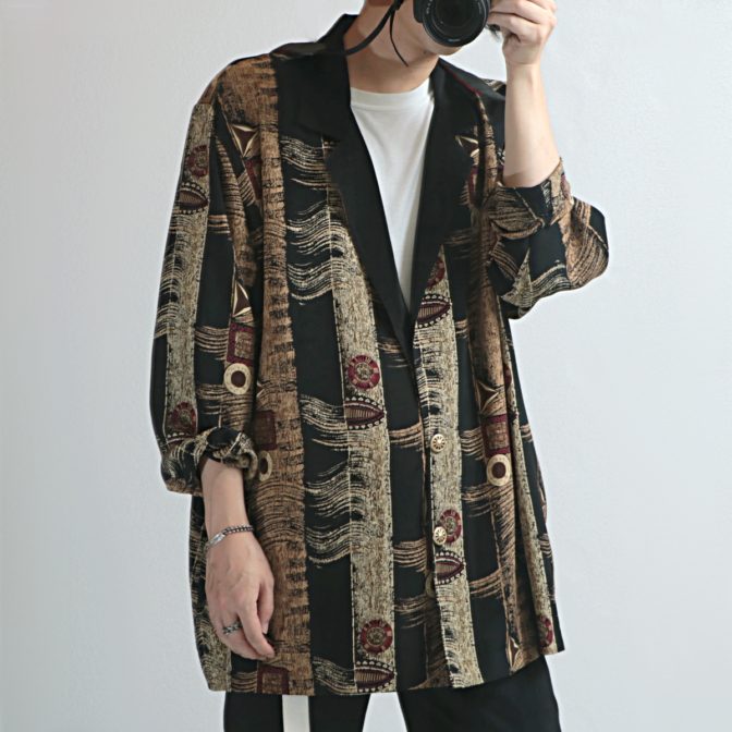 アブストラクト 柄 ジャケット 古着 90s