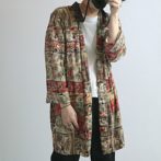 総柄 カーディガン 羽織 ガウン 古着
