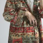 総柄 カーディガン 羽織 ガウン 古着