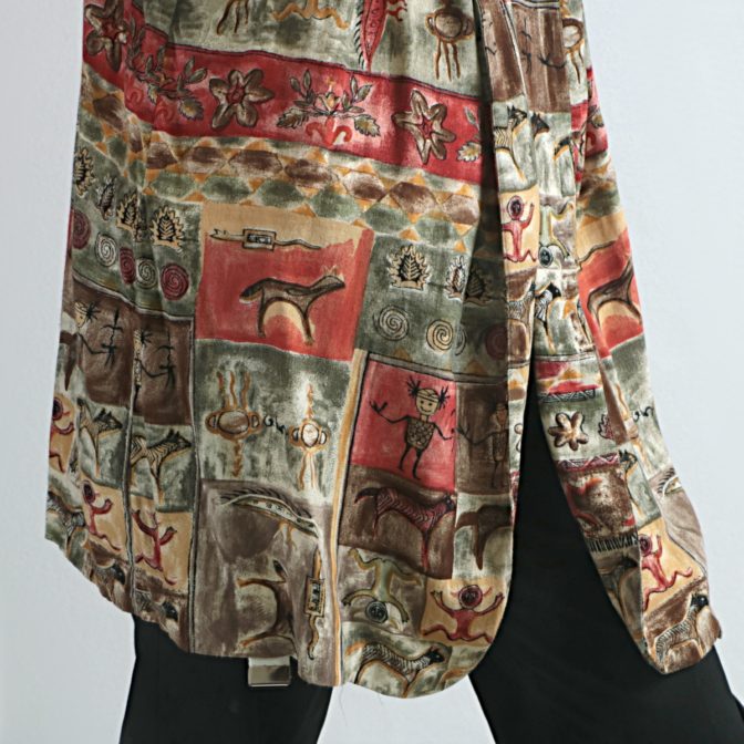 総柄 カーディガン 羽織 ガウン 古着