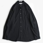 バンドカラー シャツ レーヨン 黒