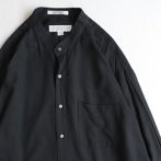 バンドカラー シャツ レーヨン 黒